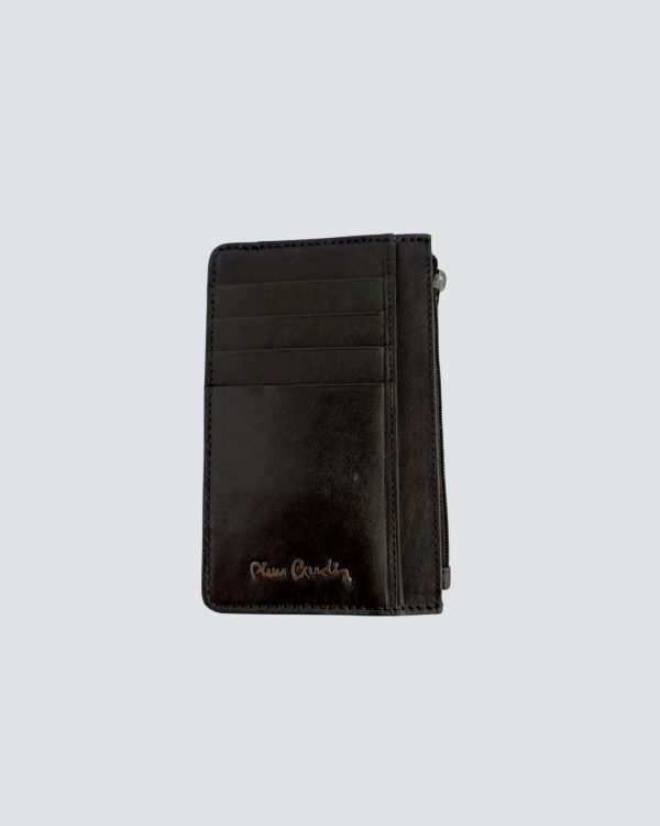 Pierre Cardin kožni novčanik card holder sa ziperom crni