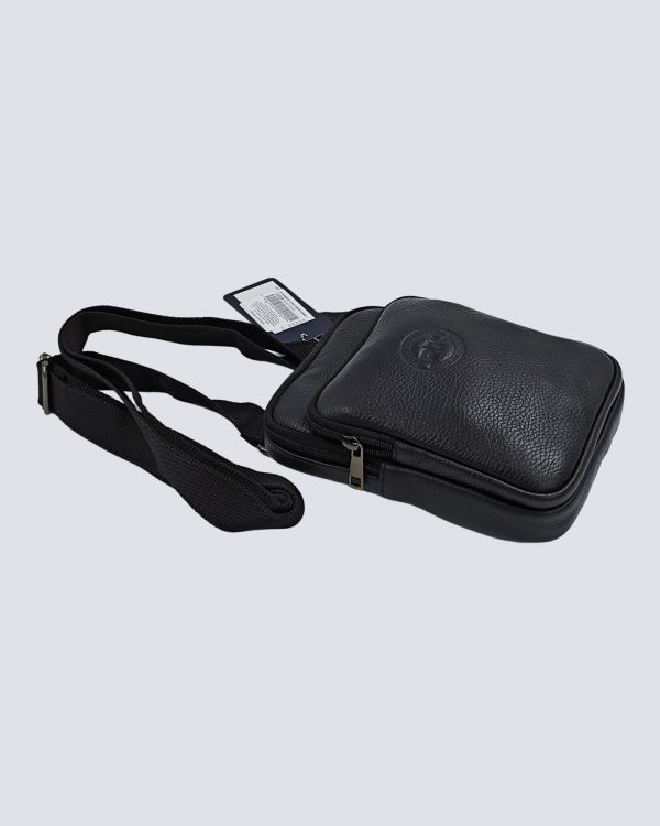 Polo Xchange muška torbica – crna kožna sa dva zipera