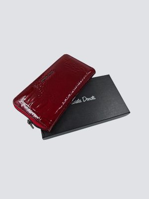 Daniele Donati ženski kožni novčanik sa ziperom - crveni reljefni