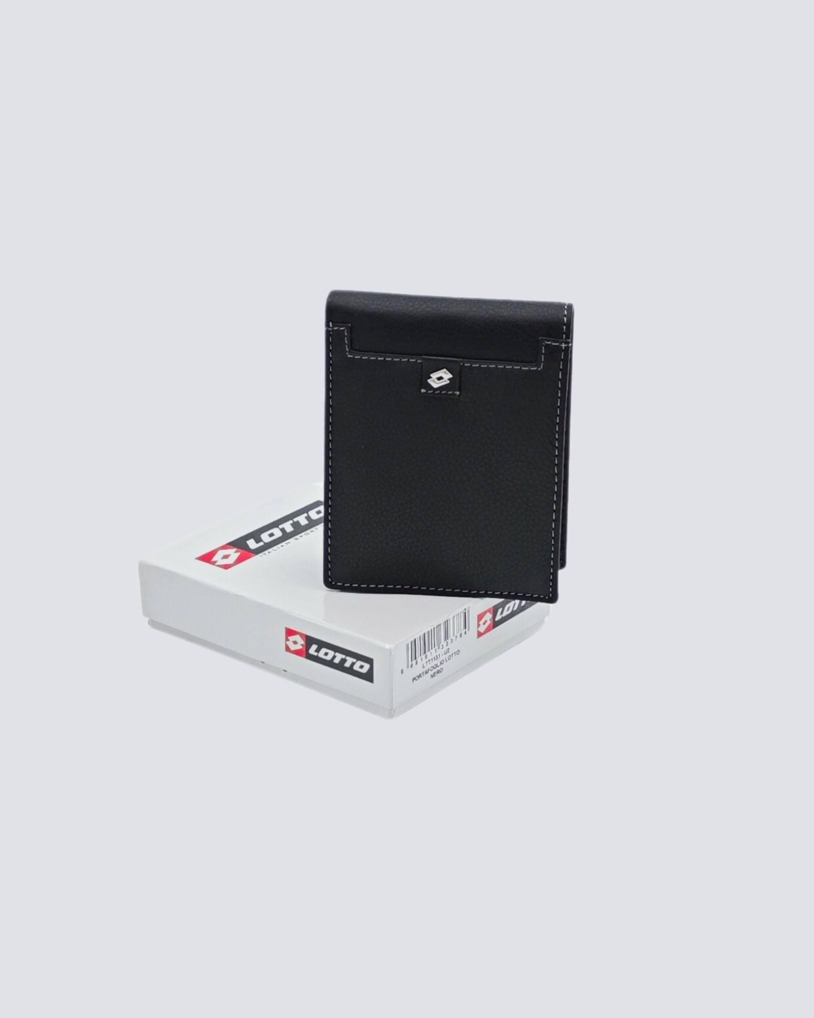 lotto-muski-kozni-novcanik-crni-sa-metalnom-kopcom-1 Lotto muški kožni novčanik - crni srebrni logo